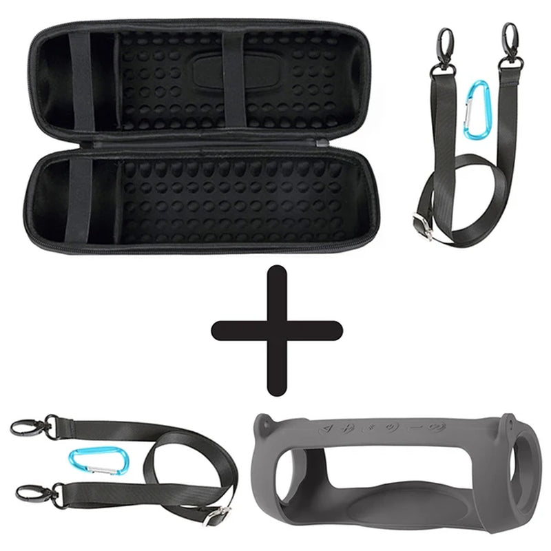 Hard EVA Travel Case and Soft Silicone Cover for JBL Charge 5 Bluetooth Speaker