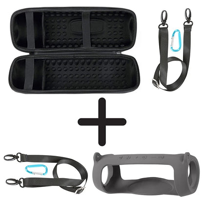 Hard EVA Travel Case and Soft Silicone Cover for JBL Charge 5 Bluetooth Speaker