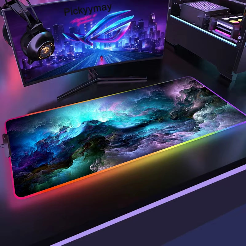 Large RGB Gaming Mouse Pad - XXL 90x40cm LED Mouse Mat for PC Desk and Keyboard