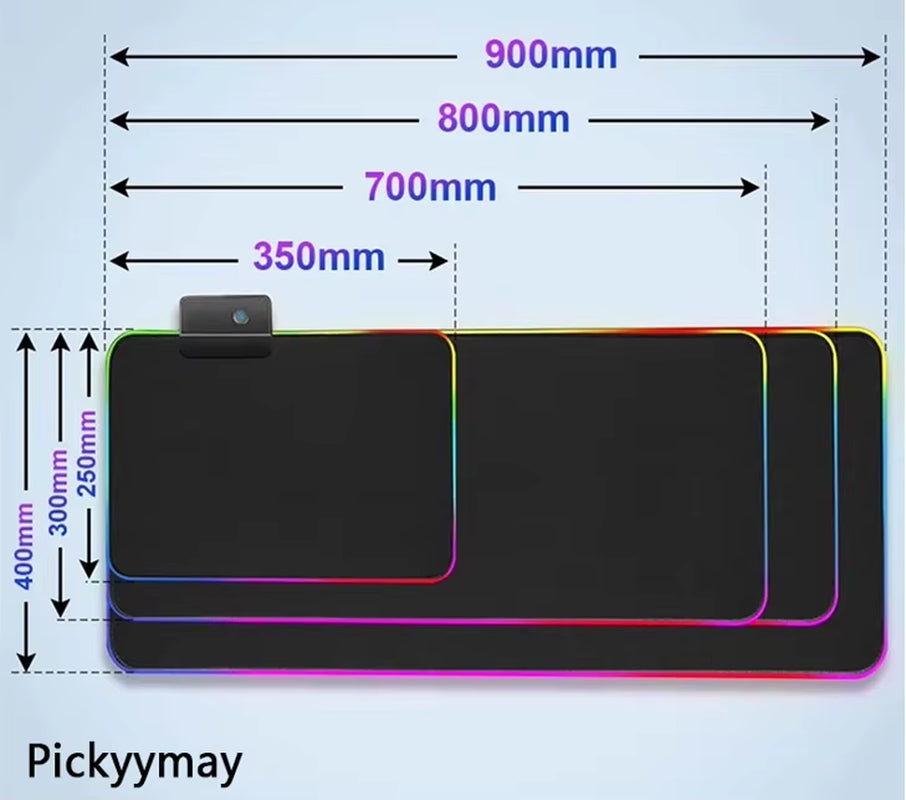 Large RGB Gaming Mouse Pad - XXL 90x40cm LED Mouse Mat for PC Desk and Keyboard