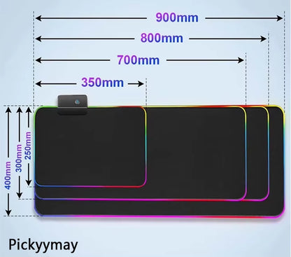 Large RGB Gaming Mouse Pad - XXL 90x40cm LED Mouse Mat for PC Desk and Keyboard