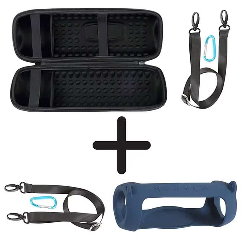 Hard EVA Travel Case and Soft Silicone Cover for JBL Charge 5 Bluetooth Speaker