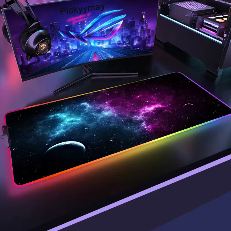 Large RGB Gaming Mouse Pad - XXL 90x40cm LED Mouse Mat for PC Desk and Keyboard