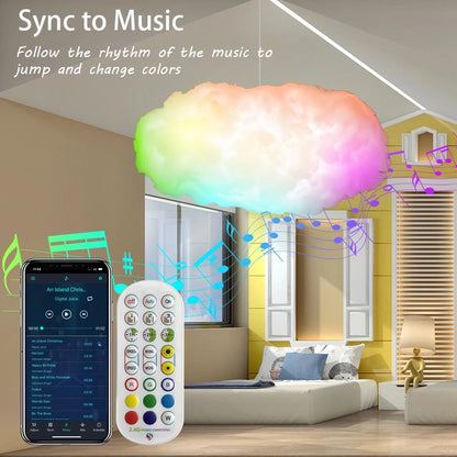 USB Cloud Light with APP Control, Music Synchronization, and 3D RGBIC Ambient Lighting for Bedroom Decor