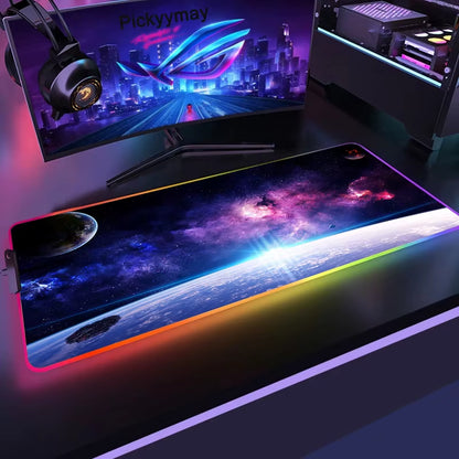 Large RGB Gaming Mouse Pad - XXL 90x40cm LED Mouse Mat for PC Desk and Keyboard