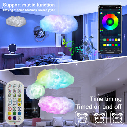 USB Cloud Light with APP Control, Music Synchronization, and 3D RGBIC Ambient Lighting for Bedroom Decor