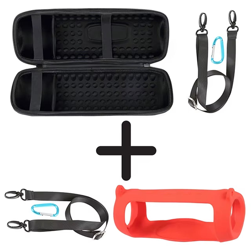 Hard EVA Travel Case and Soft Silicone Cover for JBL Charge 5 Bluetooth Speaker