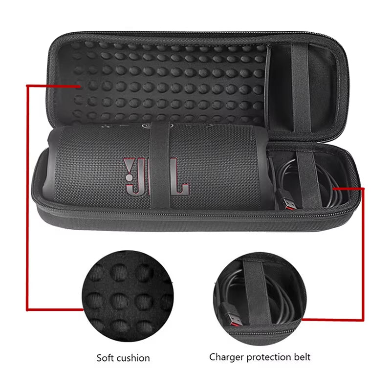 Hard EVA Travel Case and Soft Silicone Cover for JBL Charge 5 Bluetooth Speaker