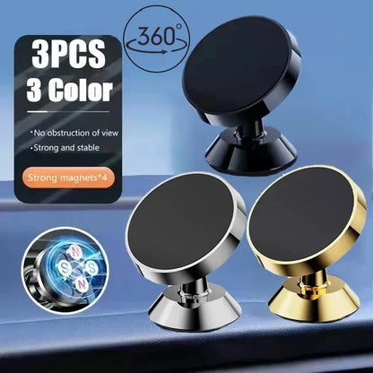 Universal Magnetic Car Phone Holder - Dashboard and Wall-Mounted Stand for iPhone, Xiaomi, Huawei, and Samsung