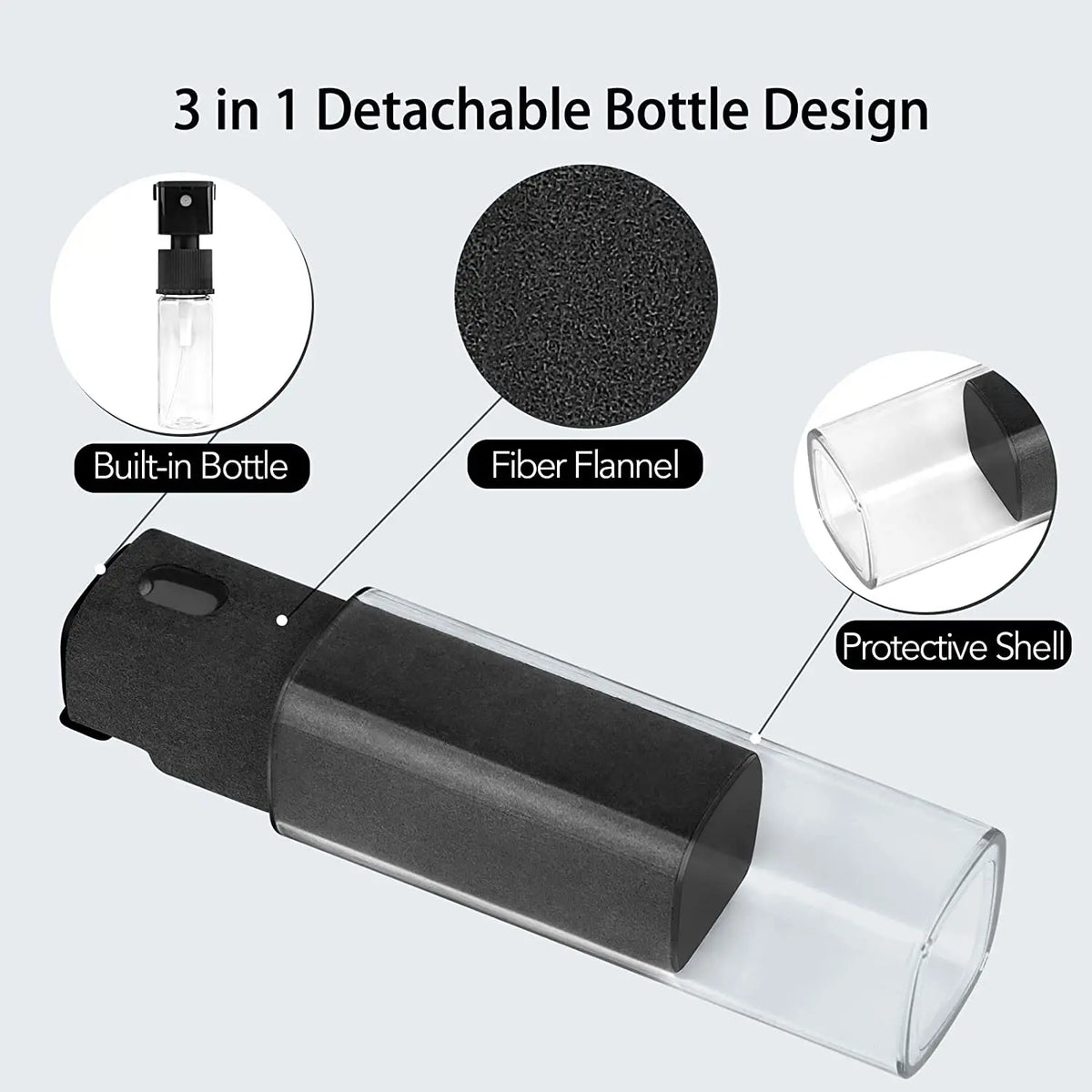 2-in-1 Screen Cleaning Spray with Microfiber Cloth for Mobile Devices and Tablets