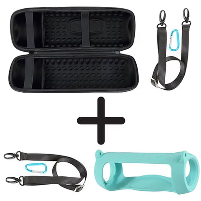 Hard EVA Travel Case and Soft Silicone Cover for JBL Charge 5 Bluetooth Speaker