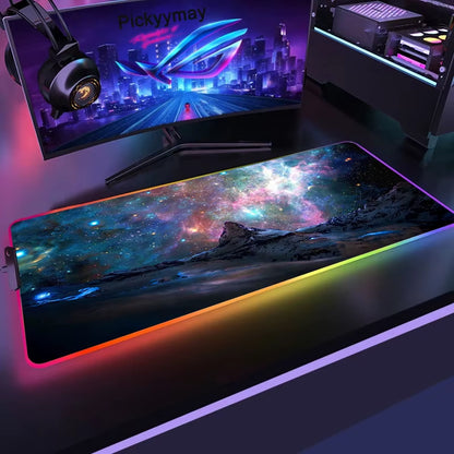 Large RGB Gaming Mouse Pad - XXL 90x40cm LED Mouse Mat for PC Desk and Keyboard