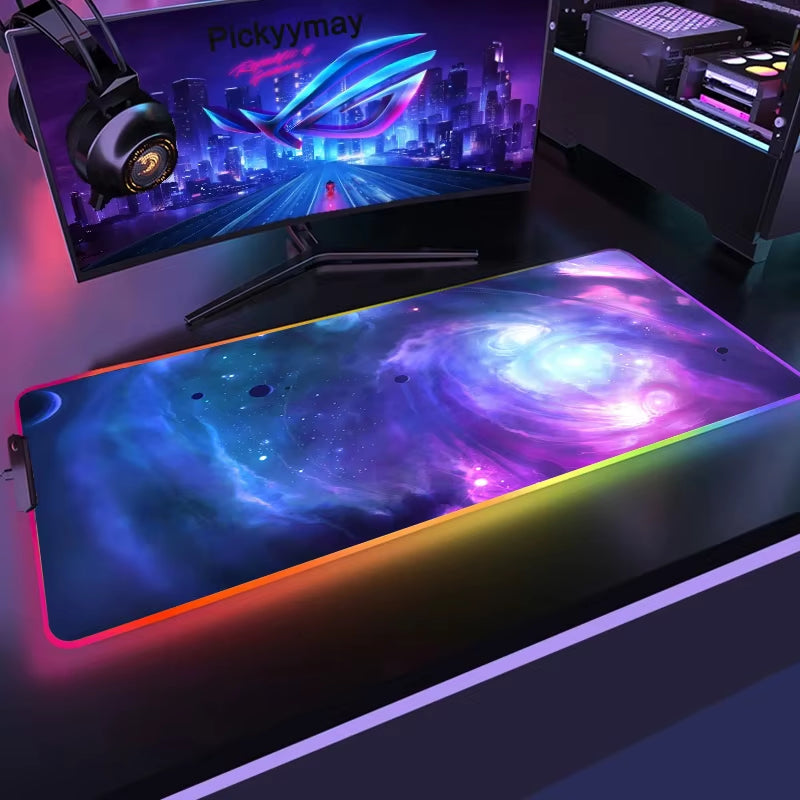 Large RGB Gaming Mouse Pad - XXL 90x40cm LED Mouse Mat for PC Desk and Keyboard