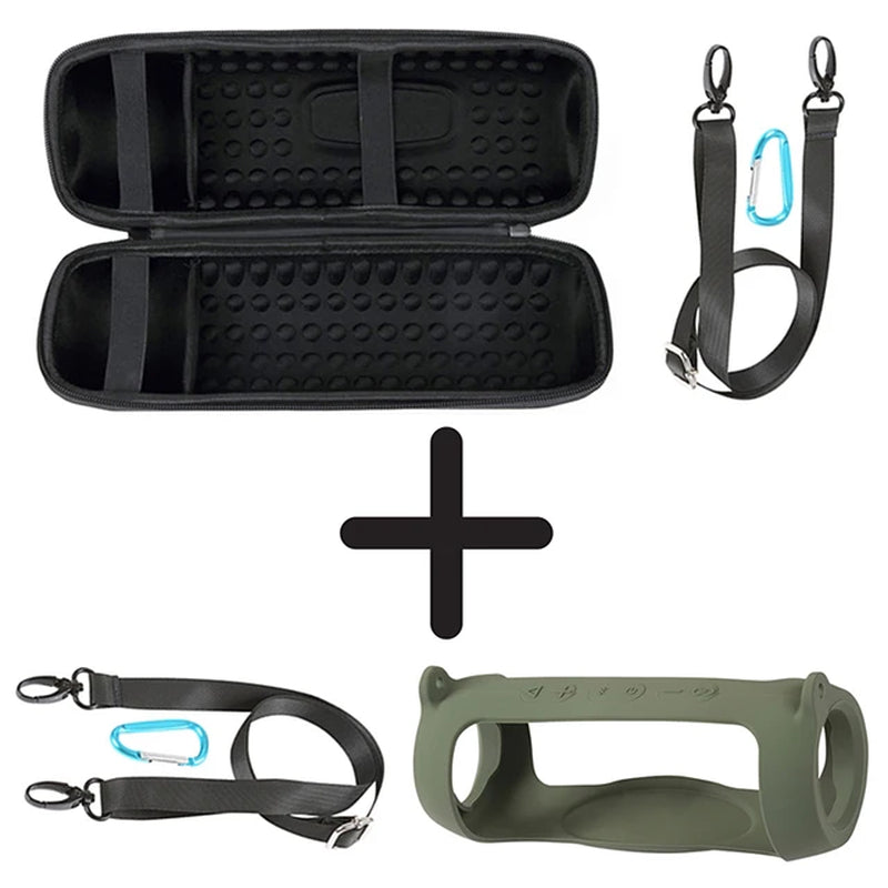 Hard EVA Travel Case and Soft Silicone Cover for JBL Charge 5 Bluetooth Speaker