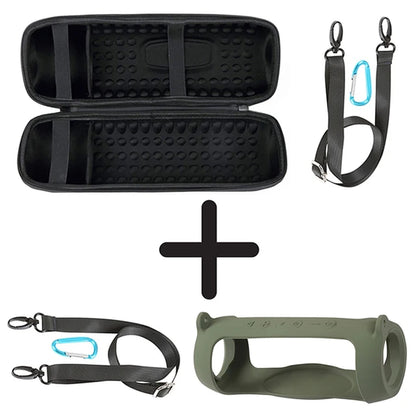 Hard EVA Travel Case and Soft Silicone Cover for JBL Charge 5 Bluetooth Speaker