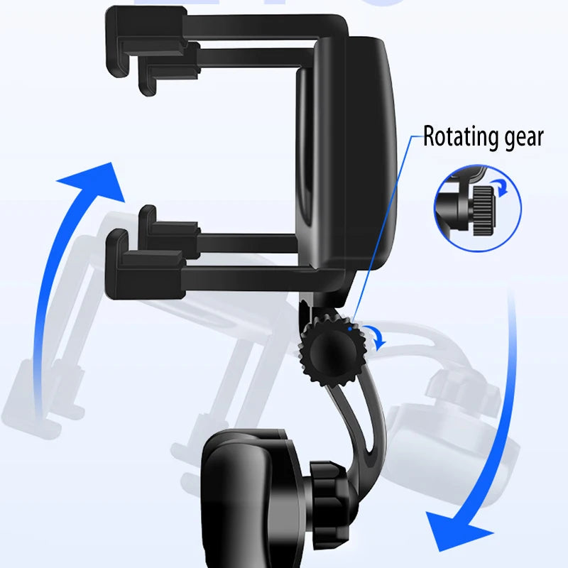 360° Adjustable Car Mirror Smartphone Holder for iPhone 13 and GPS Devices