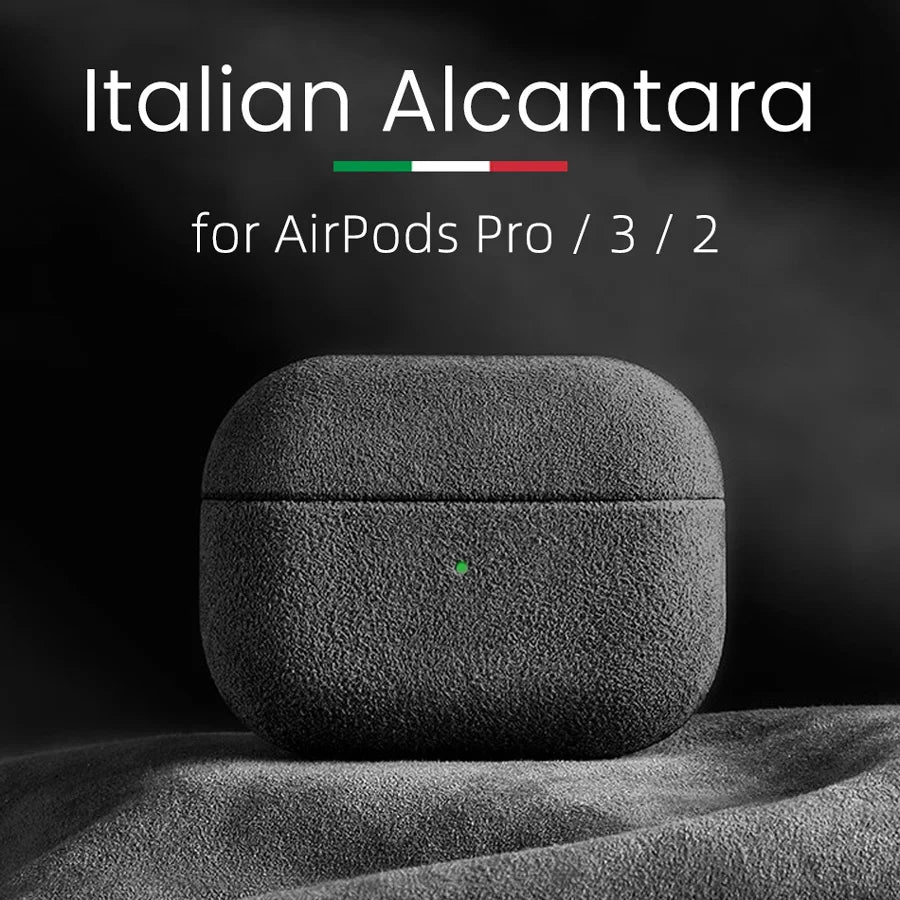 Luxury Alcantara Case for AirPods Pro 2 - Premium Artificial Leather Cover for AirPods 3, 2 & 1 Wireless Bluetooth Headsets