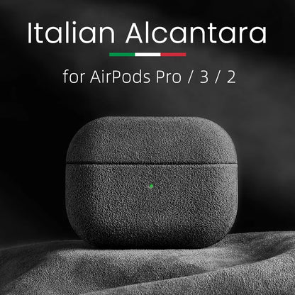 Luxury Alcantara Case for AirPods Pro 2 - Premium Artificial Leather Cover for AirPods 3, 2 & 1 Wireless Bluetooth Headsets