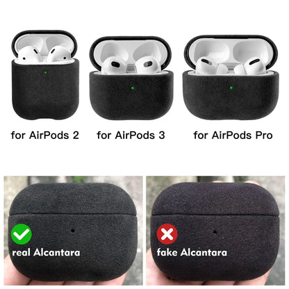 Luxury Alcantara Case for AirPods Pro 2 - Premium Artificial Leather Cover for AirPods 3, 2 & 1 Wireless Bluetooth Headsets