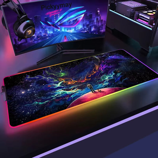 Large RGB Gaming Mouse Pad - XXL 90x40cm LED Mouse Mat for PC Desk and Keyboard