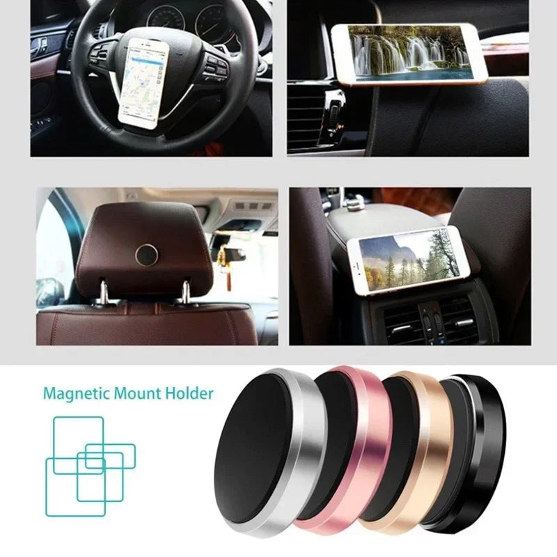 Universal Magnetic Car Phone Holder - Dashboard and Wall-Mounted Stand for iPhone, Xiaomi, Huawei, and Samsung