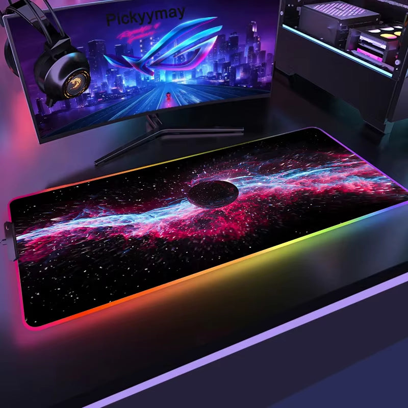 Large RGB Gaming Mouse Pad - XXL 90x40cm LED Mouse Mat for PC Desk and Keyboard