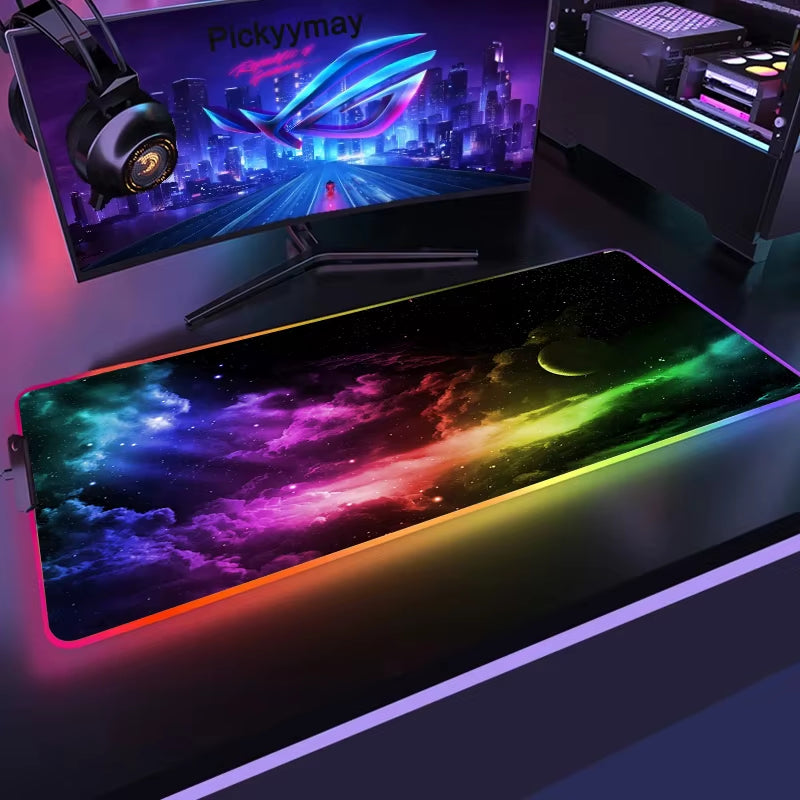 Large RGB Gaming Mouse Pad - XXL 90x40cm LED Mouse Mat for PC Desk and Keyboard