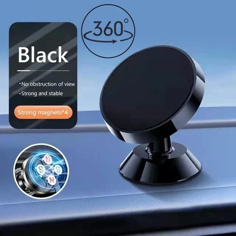 Universal Magnetic Car Phone Holder - Dashboard and Wall-Mounted Stand for iPhone, Xiaomi, Huawei, and Samsung