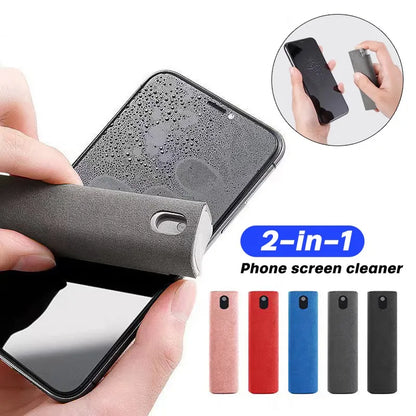 2-in-1 Screen Cleaning Spray with Microfiber Cloth for Mobile Devices and Tablets