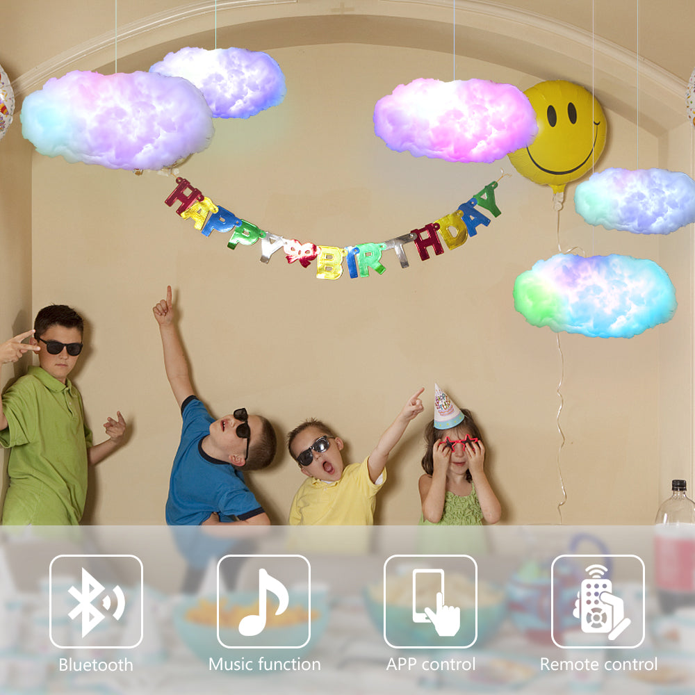 USB Cloud Light with APP Control, Music Synchronization, and 3D RGBIC Ambient Lighting for Bedroom Decor