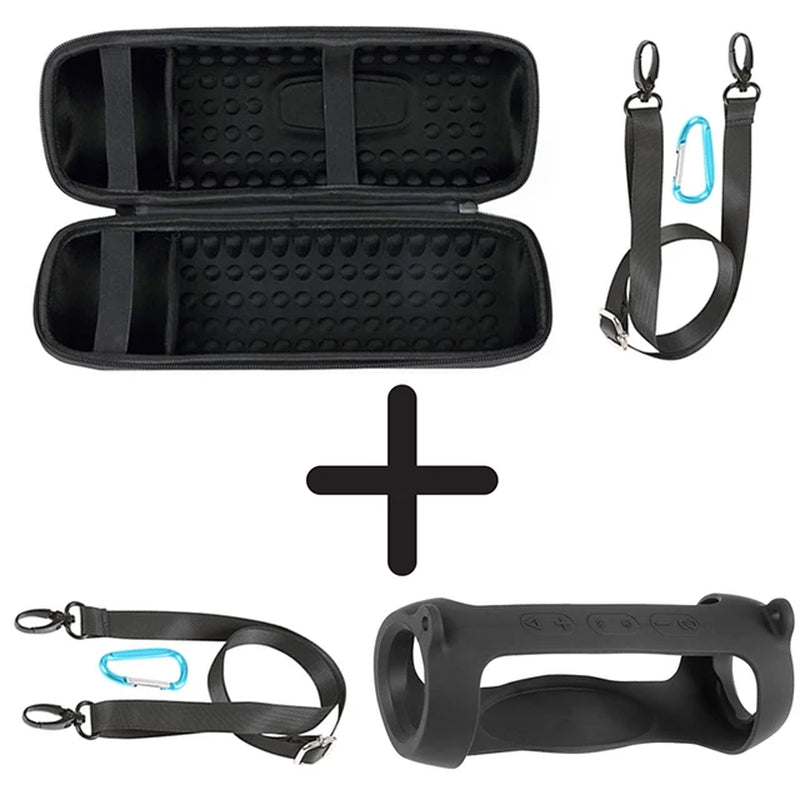 Hard EVA Travel Case and Soft Silicone Cover for JBL Charge 5 Bluetooth Speaker