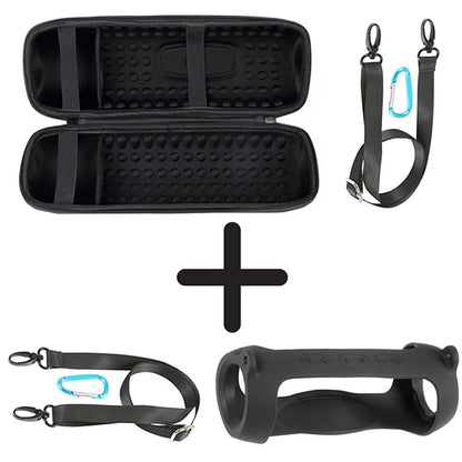 Hard EVA Travel Case and Soft Silicone Cover for JBL Charge 5 Bluetooth Speaker