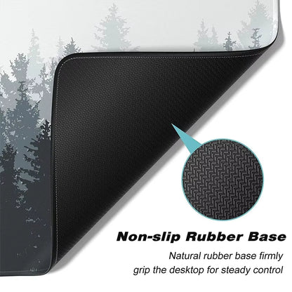 Forest Trees XXL Gaming Mouse Pad - Black Desk Mat for PC and Laptop Use