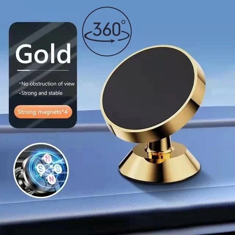 Universal Magnetic Car Phone Holder - Dashboard and Wall-Mounted Stand for iPhone, Xiaomi, Huawei, and Samsung